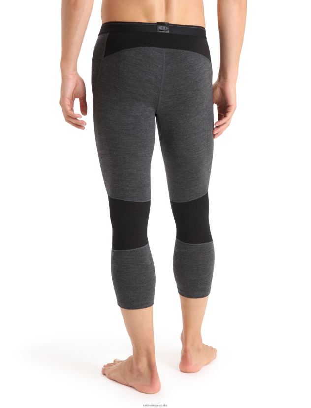 Icebreaker Men BodyfitZone Merino 260 Zone 3/4 Thermal LeggingsJet Heather/Black 80BXXP443 Clothing
