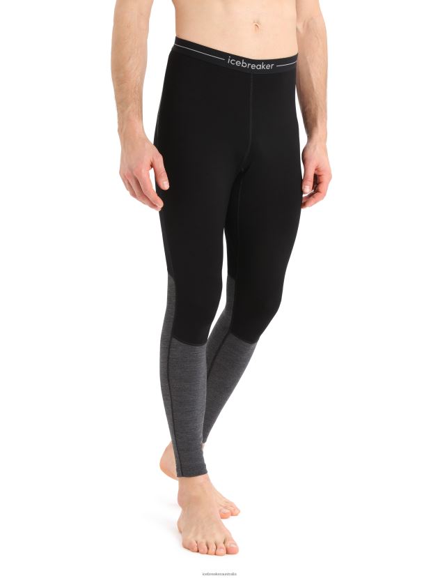 Icebreaker Men Merino 260 ZoneKnit Merino Thermal LeggingsBlack/Jet Heather 80BXXP182 Clothing