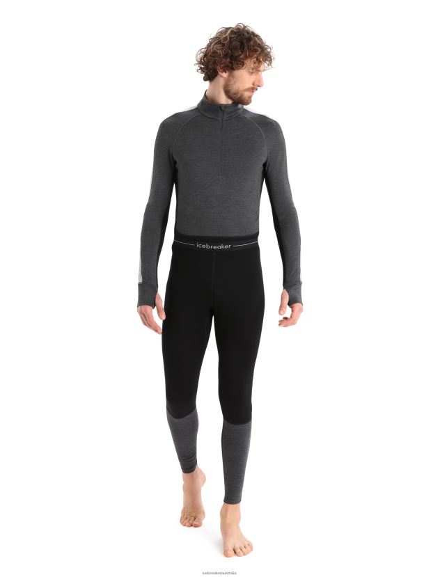 Icebreaker Men Merino 260 ZoneKnit Merino Thermal LeggingsBlack/Jet Heather 80BXXP182 Clothing