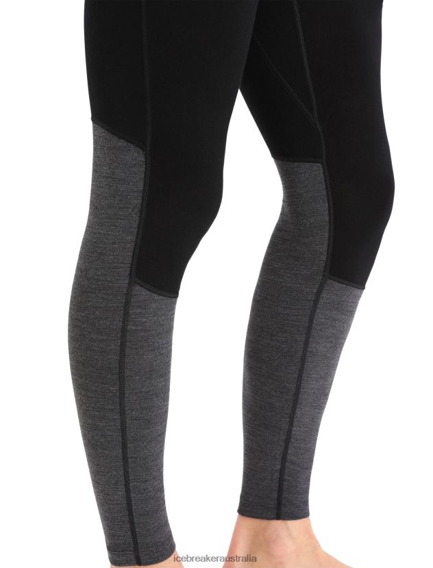 Icebreaker Men Merino 260 ZoneKnit Merino Thermal LeggingsBlack/Jet Heather 80BXXP182 Clothing