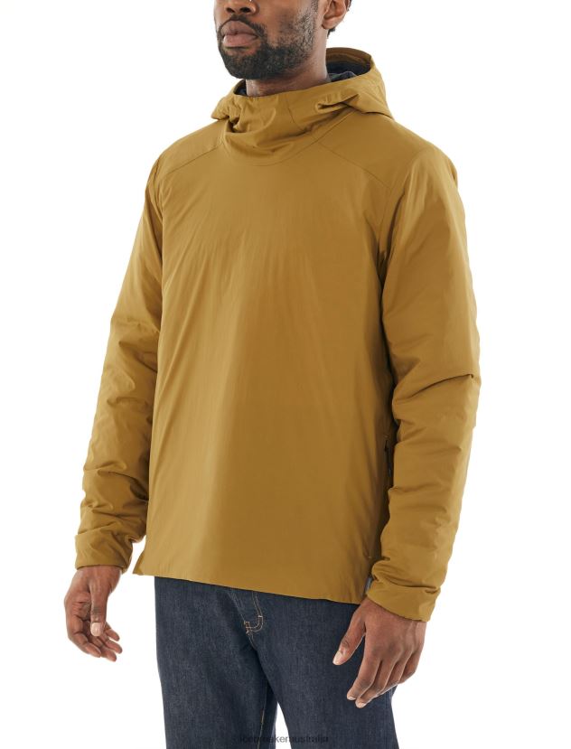 Icebreaker Men MerinoLoft Westerly Long Sleeve Hooded Pullover TopCurry 80BXXP497 Clothing