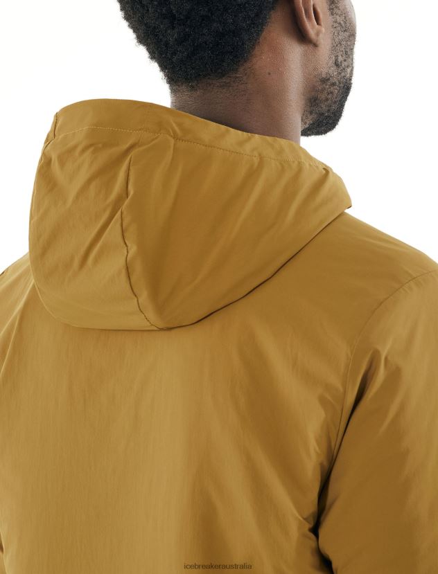 Icebreaker Men MerinoLoft Westerly Long Sleeve Hooded Pullover TopCurry 80BXXP497 Clothing