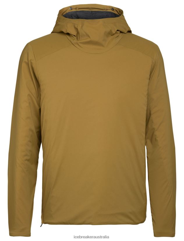 Icebreaker Men MerinoLoft Westerly Long Sleeve Hooded Pullover TopCurry 80BXXP497 Clothing