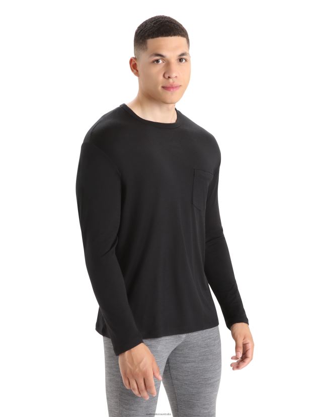 Icebreaker Men Merino Granary Long Sleeve Pocket T-ShirtBlack 80BXXP198 Clothing