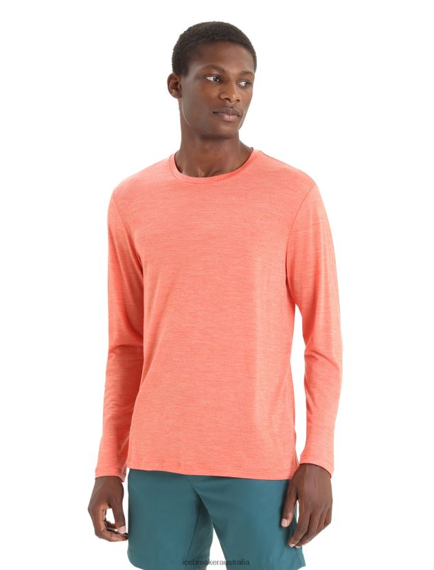 Icebreaker Men Merino Sphere II Long Sleeve T-ShirtVibrant Earth Heather 80BXXP189 Clothing