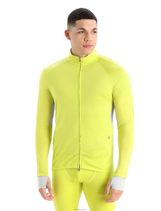 Icebreaker Men ZoneKnit Merino Long Sleeve Zip TopShine/Ether 80BXXP413 Clothing