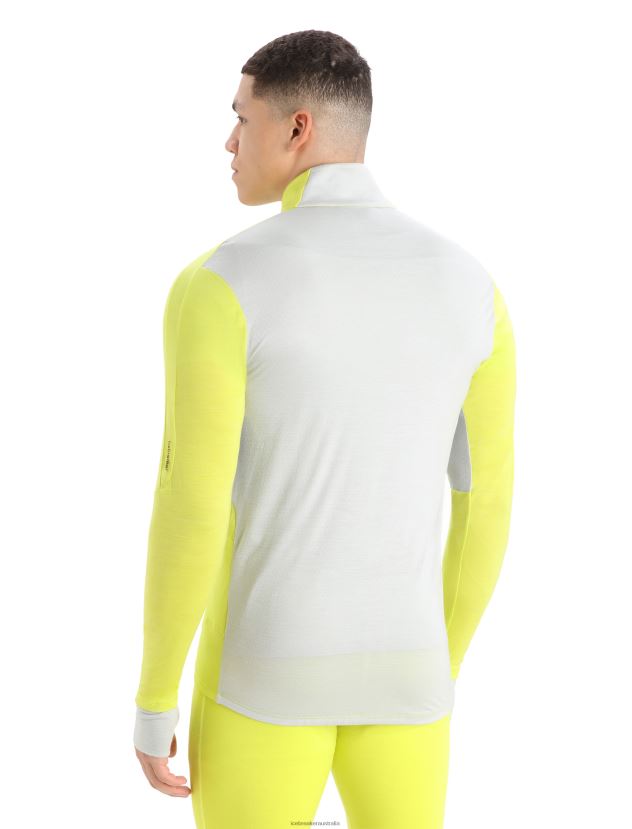 Icebreaker Men ZoneKnit Merino Long Sleeve Zip TopShine/Ether 80BXXP413 Clothing