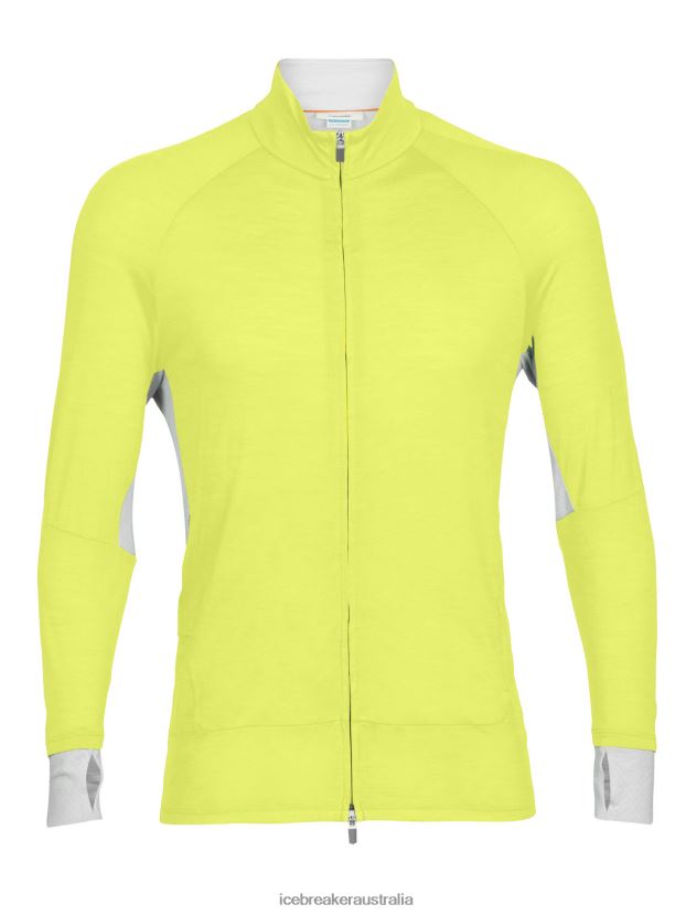 Icebreaker Men ZoneKnit Merino Long Sleeve Zip TopShine/Ether 80BXXP413 Clothing