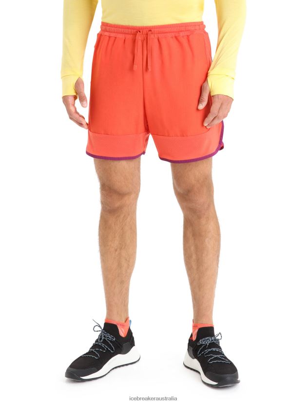 Icebreaker Men ZoneKnit Merino ShortsVibrant Earth Heather/Go Berry 80BXXP250 Clothing