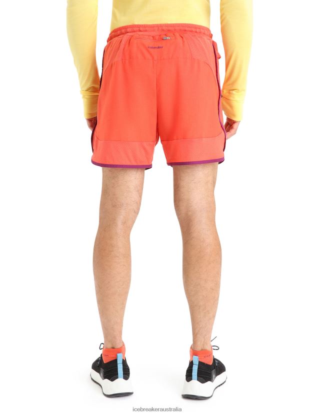 Icebreaker Men ZoneKnit Merino ShortsVibrant Earth Heather/Go Berry 80BXXP250 Clothing
