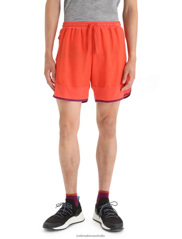 Icebreaker Men ZoneKnit Merino ShortsVibrant Earth Heather/Go Berry 80BXXP250 Clothing