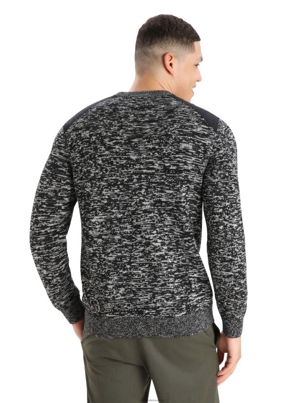 Icebreaker Men Merino Barein Crewe SweaterBlack/Snow 80BXXP361 Clothing
