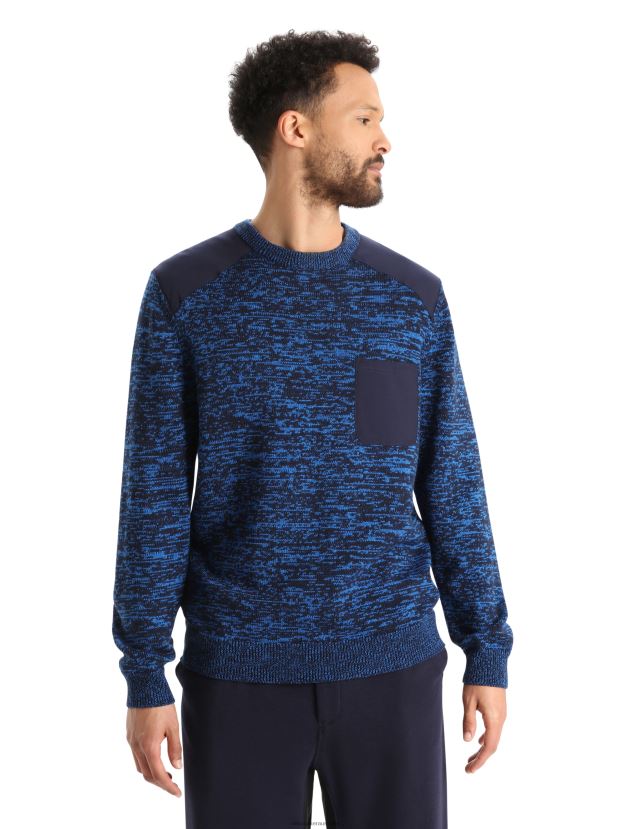 Icebreaker Men Merino Barein Crewe SweaterMidnight Navy/Lazurite 80BXXP362 Clothing