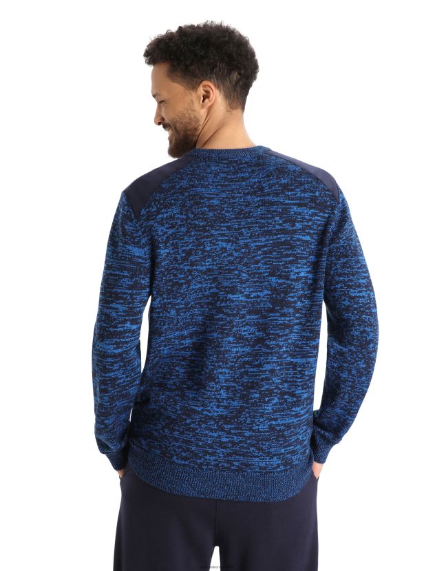 Icebreaker Men Merino Barein Crewe SweaterMidnight Navy/Lazurite 80BXXP362 Clothing