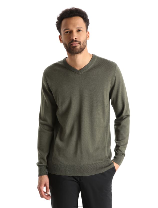 Icebreaker Men Merino Shearer V Neck SweaterLoden 80BXXP349 Clothing