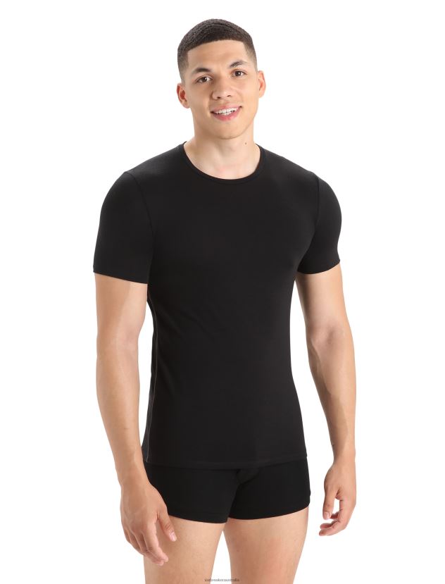 Icebreaker Men Merino Anatomica Short Sleeve Crewe T-ShirtBlack 80BXXP127 Clothing
