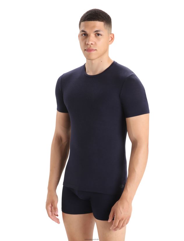 Icebreaker Men Merino Anatomica Short Sleeve Crewe T-ShirtMidnight Navy 80BXXP129 Clothing