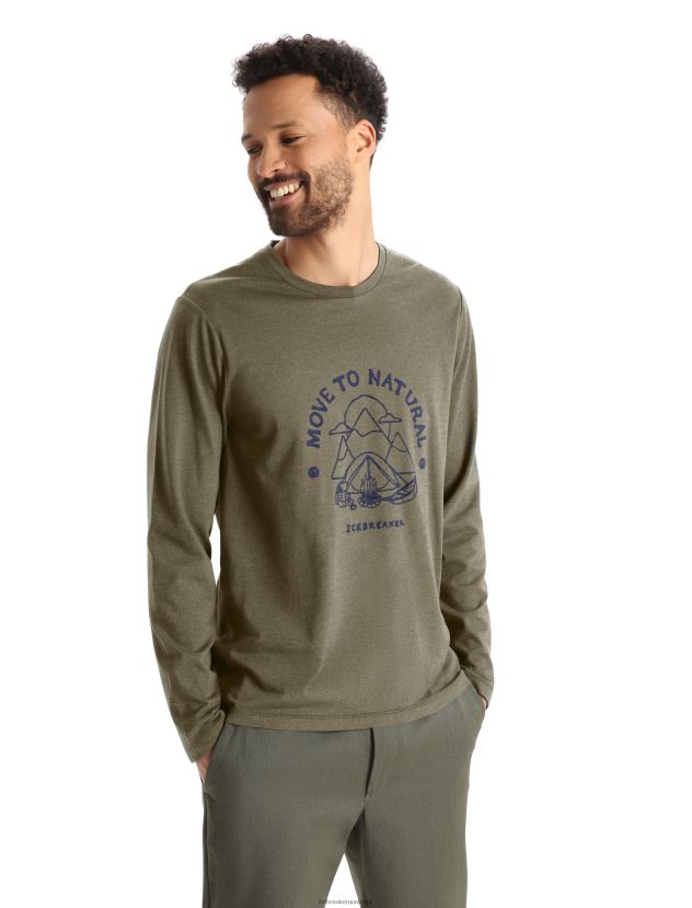 Icebreaker Men Merino Central Classic Long Sleeve T-Shirt Canopy CamperLoden 80BXXP374 Clothing