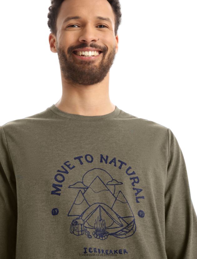 Icebreaker Men Merino Central Classic Long Sleeve T-Shirt Canopy CamperLoden 80BXXP374 Clothing