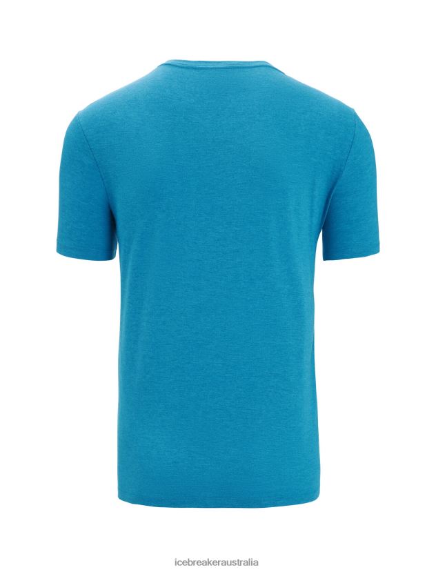 Icebreaker Men Merino Central Classic Short Sleeve T-ShirtGeo Blue 80BXXP50 Clothing