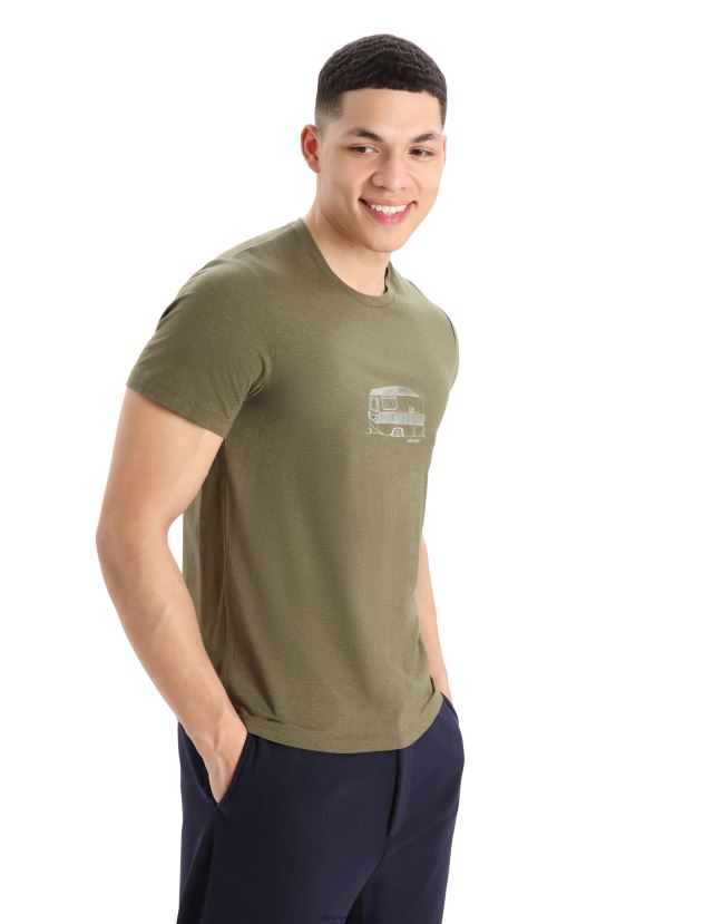 Icebreaker Men Merino Central Classic Short Sleeve T-Shirt CaravanLoden 80BXXP355 Clothing