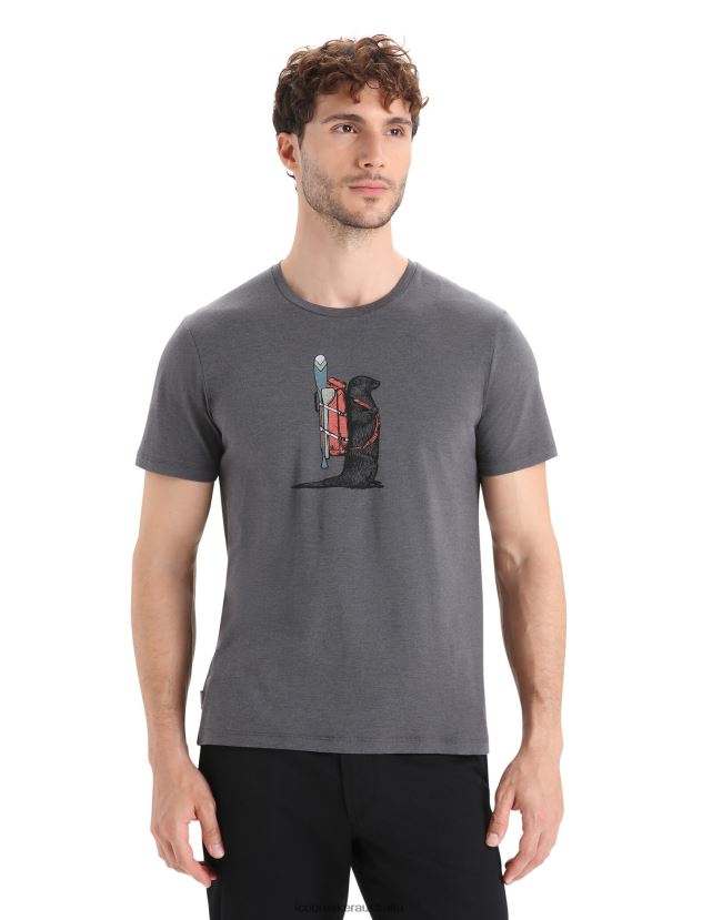 Icebreaker Men Merino Central Classic Short Sleeve T-Shirt Otter PaddleMonsoon 80BXXP62 Clothing