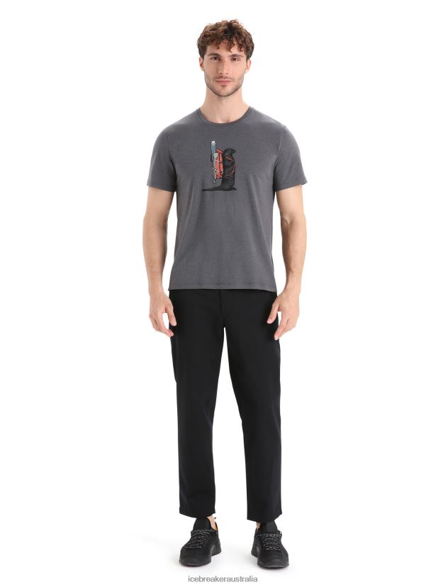 Icebreaker Men Merino Central Classic Short Sleeve T-Shirt Otter PaddleMonsoon 80BXXP62 Clothing