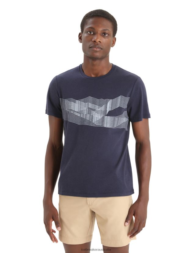 Icebreaker Men Merino Central Classic Short Sleeve T-Shirt St AntonMidnight Navy 80BXXP35 Clothing
