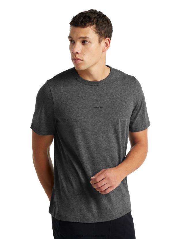 Icebreaker Men Merino Central Short Sleeve T-ShirtGritstone Heather 80BXXP493 Clothing