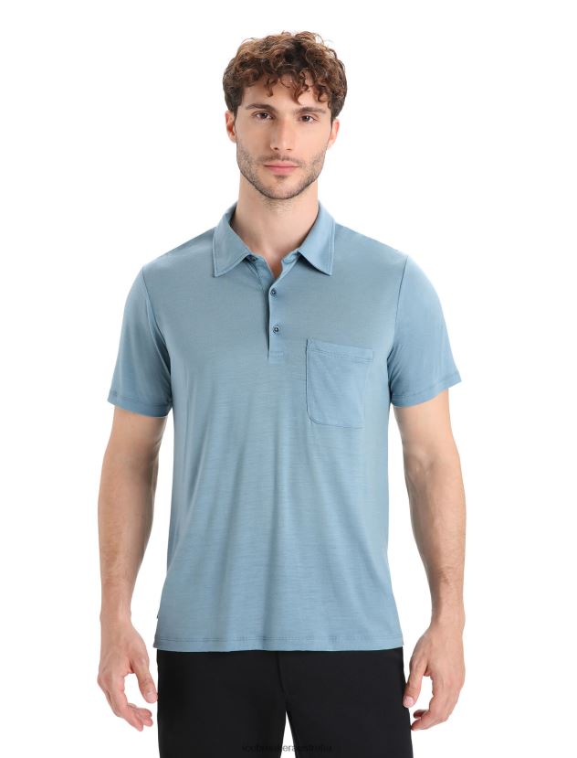 Icebreaker Men Merino Drayden Short Sleeve PoloAstral Blue 80BXXP11 Clothing