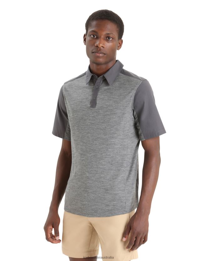 Icebreaker Men Merino Hike Short Sleeve TopMonsoon/Gritstone Heather 80BXXP87 Clothing