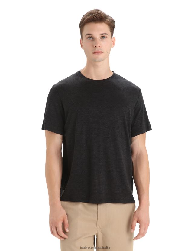 Icebreaker Men Merino Linen Short Sleeve T-ShirtBlack 80BXXP80 Clothing