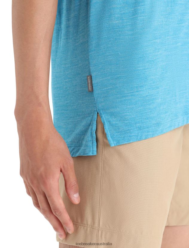 Icebreaker Men Merino Sphere II Short Sleeve T-ShirtGeo Blue Heather 80BXXP6 Clothing