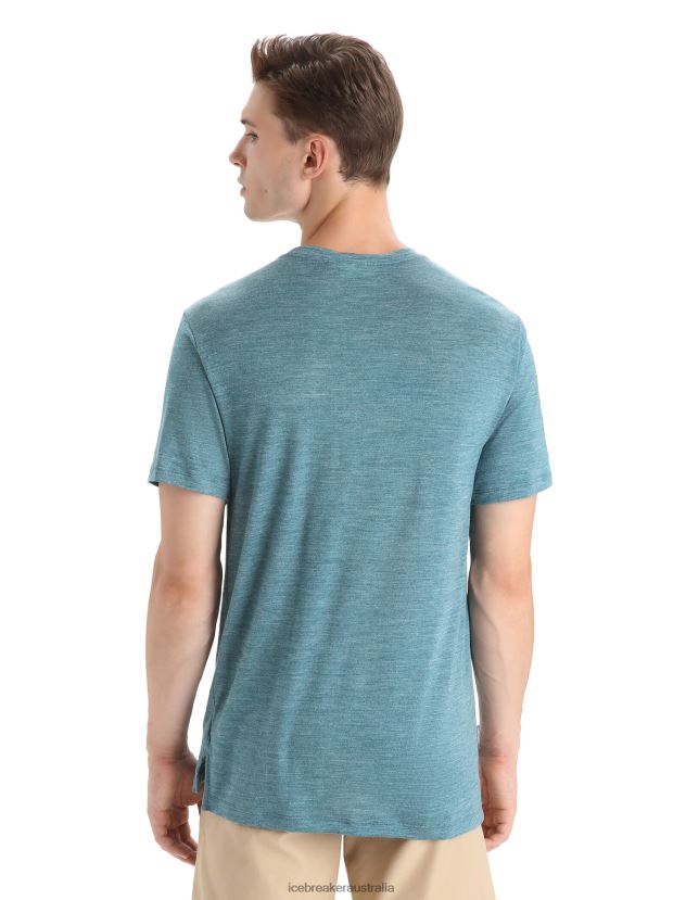 Icebreaker Men Merino Sphere II Short Sleeve T-Shirt HittGreen Glory Heather 80BXXP84 Clothing