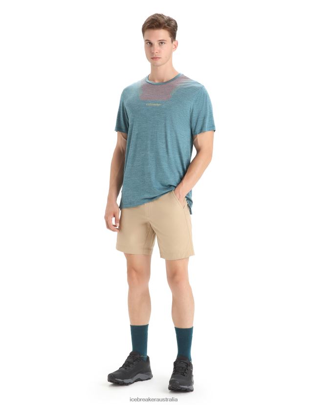 Icebreaker Men Merino Sphere II Short Sleeve T-Shirt HittGreen Glory Heather 80BXXP84 Clothing