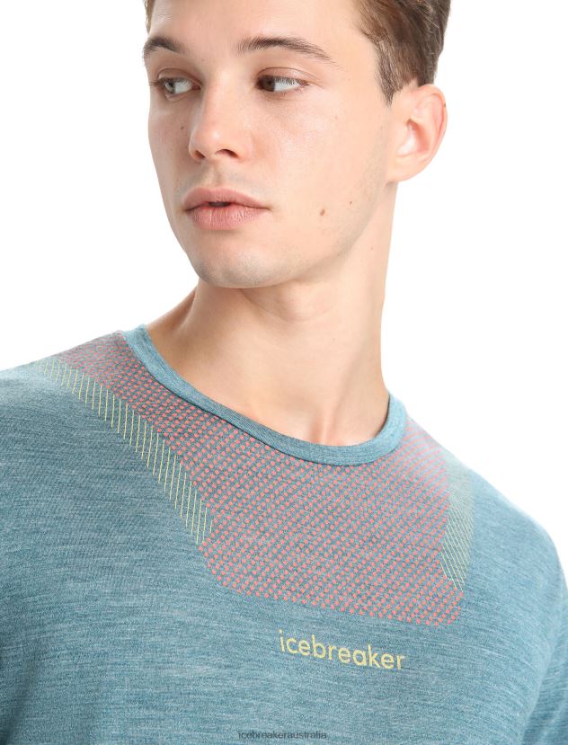 Icebreaker Men Merino Sphere II Short Sleeve T-Shirt HittGreen Glory Heather 80BXXP84 Clothing