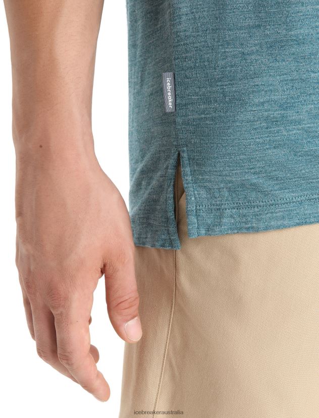 Icebreaker Men Merino Sphere II Short Sleeve T-Shirt HittGreen Glory Heather 80BXXP84 Clothing