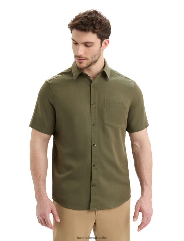 Icebreaker Men Merino Steveston Short Sleeve ShirtLoden 80BXXP9 Clothing