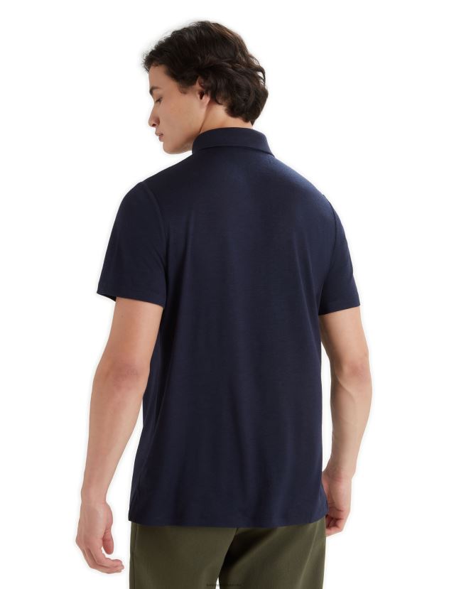 Icebreaker Men Merino Tech Lite II Short Sleeve PoloMidnight Navy 80BXXP41 Clothing
