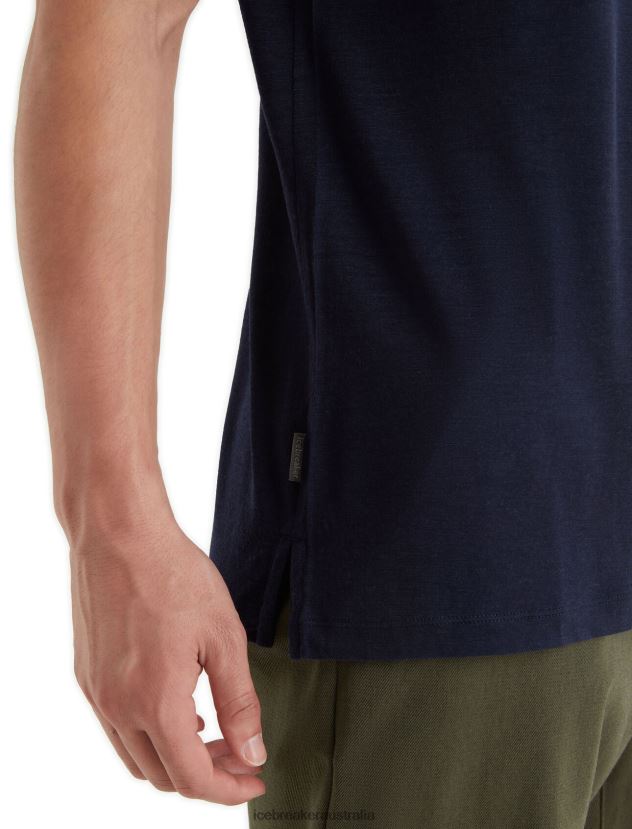 Icebreaker Men Merino Tech Lite II Short Sleeve PoloMidnight Navy 80BXXP41 Clothing