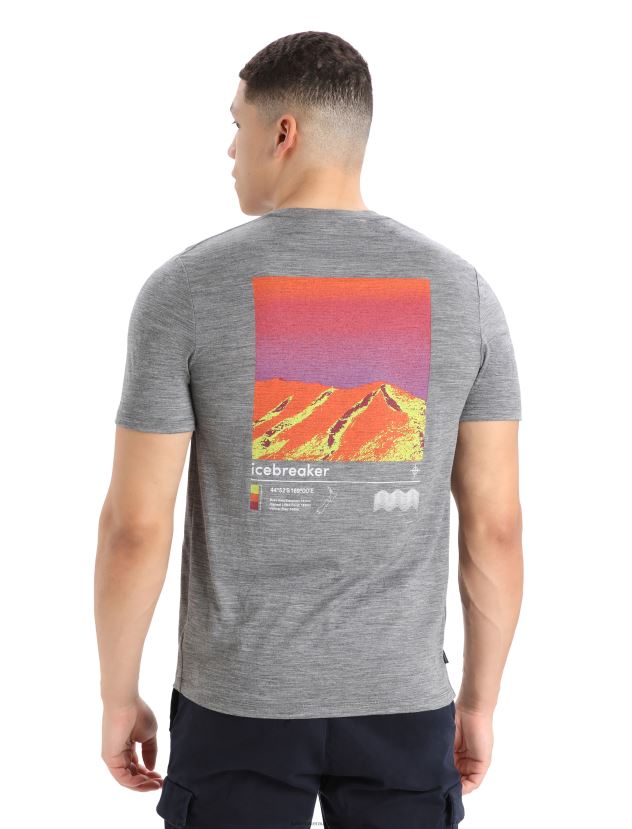 Icebreaker Men Merino Tech Lite II Short Sleeve T-Shirt Alpine ZoneGritstone Heather 80BXXP365 Clothing