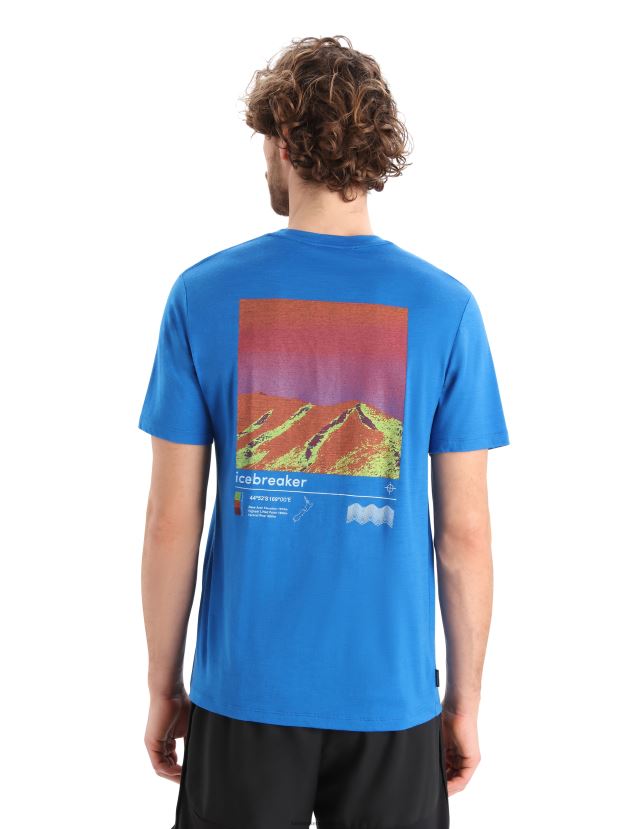 Icebreaker Men Merino Tech Lite II Short Sleeve T-Shirt Alpine ZoneLazurite 80BXXP366 Clothing