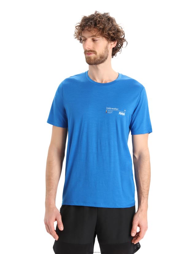 Icebreaker Men Merino Tech Lite II Short Sleeve T-Shirt Alpine ZoneLazurite 80BXXP366 Clothing