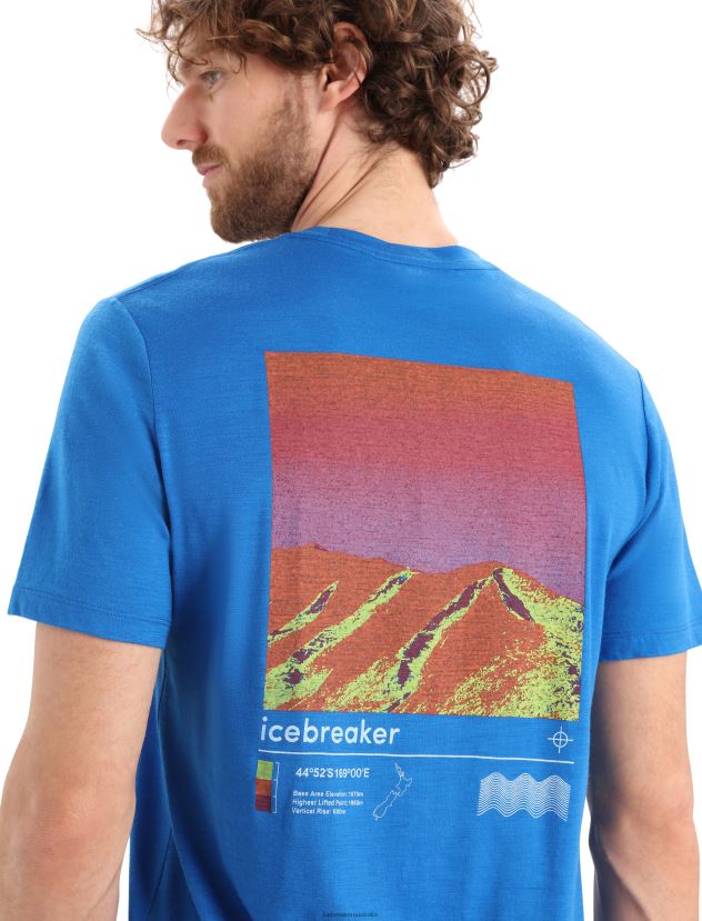 Icebreaker Men Merino Tech Lite II Short Sleeve T-Shirt Alpine ZoneLazurite 80BXXP366 Clothing