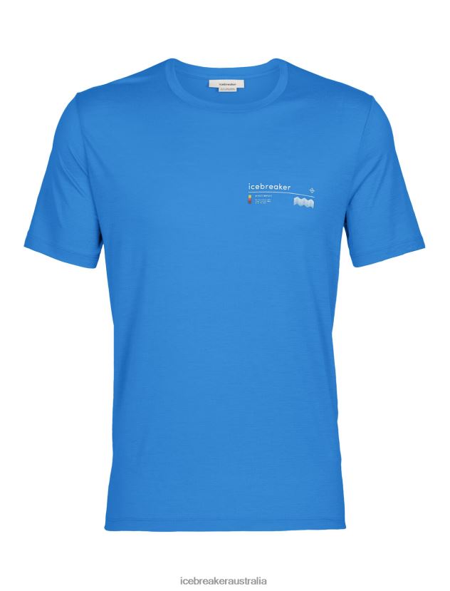 Icebreaker Men Merino Tech Lite II Short Sleeve T-Shirt Alpine ZoneLazurite 80BXXP366 Clothing