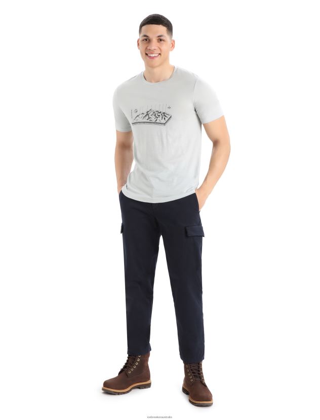 Icebreaker Men Merino Tech Lite II Short Sleeve T-Shirt Alps 3DEther 80BXXP432 Clothing