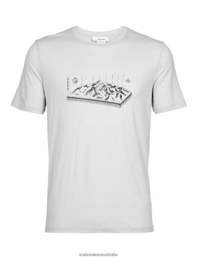 Icebreaker Men Merino Tech Lite II Short Sleeve T-Shirt Alps 3DEther 80BXXP432 Clothing