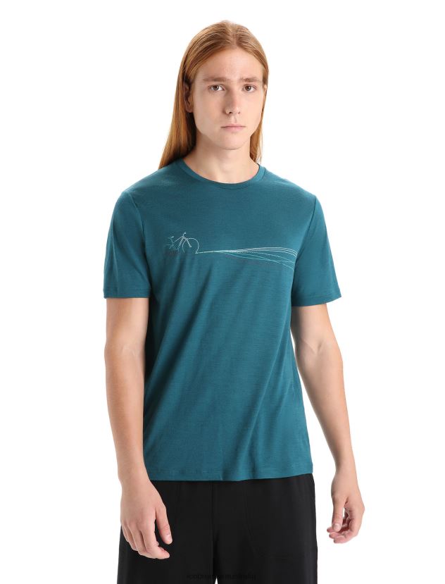 Icebreaker Men Merino Tech Lite II Short Sleeve T-Shirt Cadence PathsGreen Glory 80BXXP58 Clothing