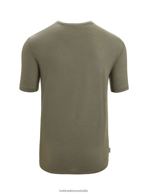 Icebreaker Men Merino Tech Lite II Short Sleeve T-Shirt Camping GroundsLoden 80BXXP74 Clothing