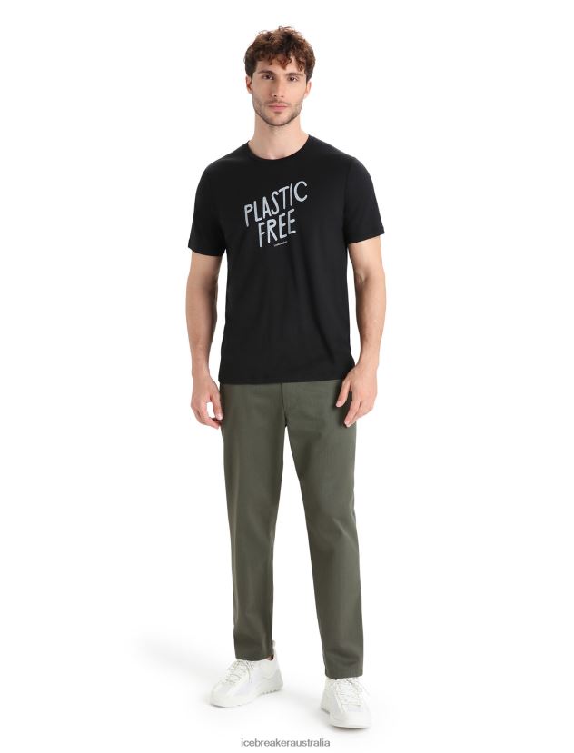 Icebreaker Men Merino Tech Lite II Short Sleeve T-Shirt NaturalBlack 80BXXP92 Clothing
